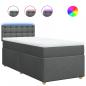 Preview: Boxspringbett mit Matratze Dunkelgrau 90x200 cm Stoff