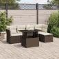 Preview: ARDEBO.de - 6-tlg. Garten-Sofagarnitur mit Kissen Braun Poly Rattan