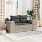 Preview: Gartensofa mit Kissen 2-Sitzer Hellgrau Poly Rattan