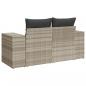 Preview: Gartensofa mit Kissen 2-Sitzer Hellgrau Poly Rattan