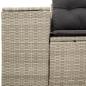 Preview: Gartensofa mit Kissen 2-Sitzer Hellgrau Poly Rattan