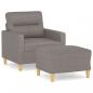 Preview: Sessel mit Hocker Taupe 60 cm Stoff