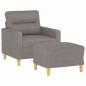 Preview: Sessel mit Hocker Taupe 60 cm Stoff