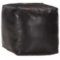 Preview: ARDEBO.de - Pouf Schwarz 40 x 40 x 40 cm Echtes Ziegenleder