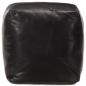 Preview: Pouf Schwarz 40 x 40 x 40 cm Echtes Ziegenleder