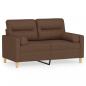 Preview: 2-Sitzer-Sofa mit Zierkissen Braun 120 cm Stoff