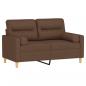 Preview: 2-Sitzer-Sofa mit Zierkissen Braun 120 cm Stoff