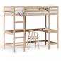 Preview: ARDEBO.de - Hochbett mit Schreibtisch 90x190 cm Massivholz Kiefer