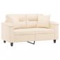 Preview: 2-Sitzer-Sofa mit Kissen Beige 120 cm Mikrofasergewebe