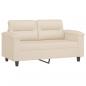 Preview: 2-Sitzer-Sofa mit Kissen Beige 120 cm Mikrofasergewebe