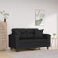 Preview: ARDEBO.de - 2-Sitzer-Sofa mit Kissen Schwarz 120 cm Mikrofasergewebe