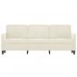 Preview: 3-Sitzer-Sofa Creme 180 cm Samt