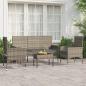 Preview: ARDEBO.de - 4-tlg. Garten-Lounge-Set mit Kissen Grau Poly Rattan