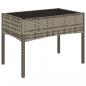 Preview: 4-tlg. Garten-Lounge-Set mit Kissen Grau Poly Rattan