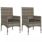 Preview: 4-tlg. Garten-Lounge-Set mit Kissen Grau Poly Rattan