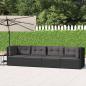 Preview: ARDEBO.de - 4-tlg. Garten-Lounge-Set mit Kissen Schwarz Poly Rattan