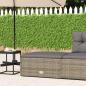 Preview: ARDEBO.de - Gartenhocker mit Kissen Grau Poly Rattan