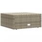 Preview: Gartenhocker mit Kissen Grau Poly Rattan