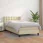 Preview: ARDEBO.de - Boxspringbett mit Matratze Creme 100x200 cm Kunstleder