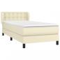 Preview: Boxspringbett mit Matratze Creme 100x200 cm Kunstleder