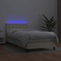 Preview: Boxspringbett mit Matratze & LED Creme 100x200 cm Kunstleder