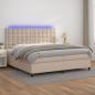 Preview: ARDEBO.de - Boxspringbett mit Matratze & LED Cappuccino-Braun 200x200cm