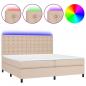 Preview: Boxspringbett mit Matratze & LED Cappuccino-Braun 200x200cm