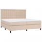 Preview: Boxspringbett mit Matratze & LED Cappuccino-Braun 200x200cm