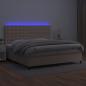 Preview: Boxspringbett mit Matratze & LED Cappuccino-Braun 200x200cm