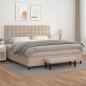 Preview: ARDEBO.de - Boxspringbett Matratze Cappuccino-Braun 200x200cm Kunstleder