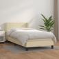 Preview: ARDEBO.de - Boxspringbett mit Matratze Creme 100x200 cm Kunstleder