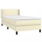 Preview: Boxspringbett mit Matratze Creme 100x200 cm Kunstleder