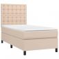 Preview: Boxspringbett mit Matratze & LED Cappuccino-Braun 100x200cm