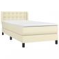 Preview: Boxspringbett mit Matratze Creme 100x200 cm Kunstleder