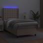 Preview: Boxspringbett mit Matratze & LED Cappuccino-Braun 100x200cm