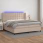 Preview: ARDEBO.de - Boxspringbett mit Matratze & LED Cappuccino-Braun 200x200cm