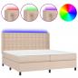 Preview: Boxspringbett mit Matratze & LED Cappuccino-Braun 200x200cm