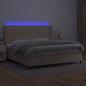 Preview: Boxspringbett mit Matratze & LED Cappuccino-Braun 200x200cm