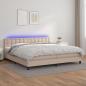 Preview: ARDEBO.de - Boxspringbett mit Matratze & LED Cappuccino-Braun 200x200cm