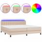 Preview: Boxspringbett mit Matratze & LED Cappuccino-Braun 200x200cm