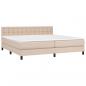 Preview: Boxspringbett mit Matratze & LED Cappuccino-Braun 200x200cm