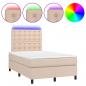 Preview: Boxspringbett mit Matratze & LED Cappuccino-Braun 120x190 cm