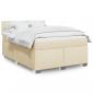 Preview: ARDEBO.de - Boxspringbett mit Matratze Creme 140x200 cm Stoff