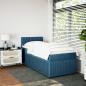 Preview: Boxspringbett mit Matratze Blau 90x190 cm Samt