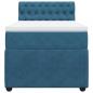 Preview: Boxspringbett mit Matratze Blau 90x190 cm Samt