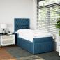 Preview: Boxspringbett mit Matratze Dunkelblau 90x190 cm Samt