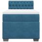 Preview: Boxspringbett mit Matratze Blau 90x190 cm Samt