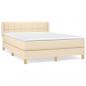 Preview: Boxspringbett mit Matratze Creme 140x200 cm Stoff