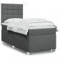 Preview: ARDEBO.de - Boxspringbett mit Matratze Dunkelgrau 80x200 cm Stoff