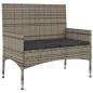 Preview: 4-tlg. Garten-Lounge-Set mit Kissen Grau Poly Rattan